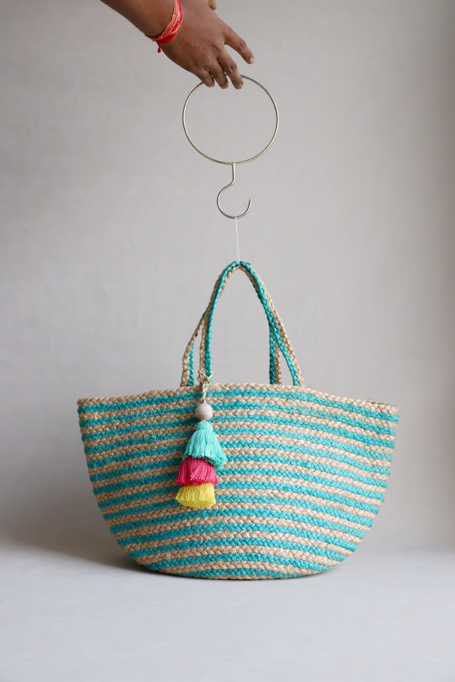 Lagoon Stripe Mini Tote by Indi Roots