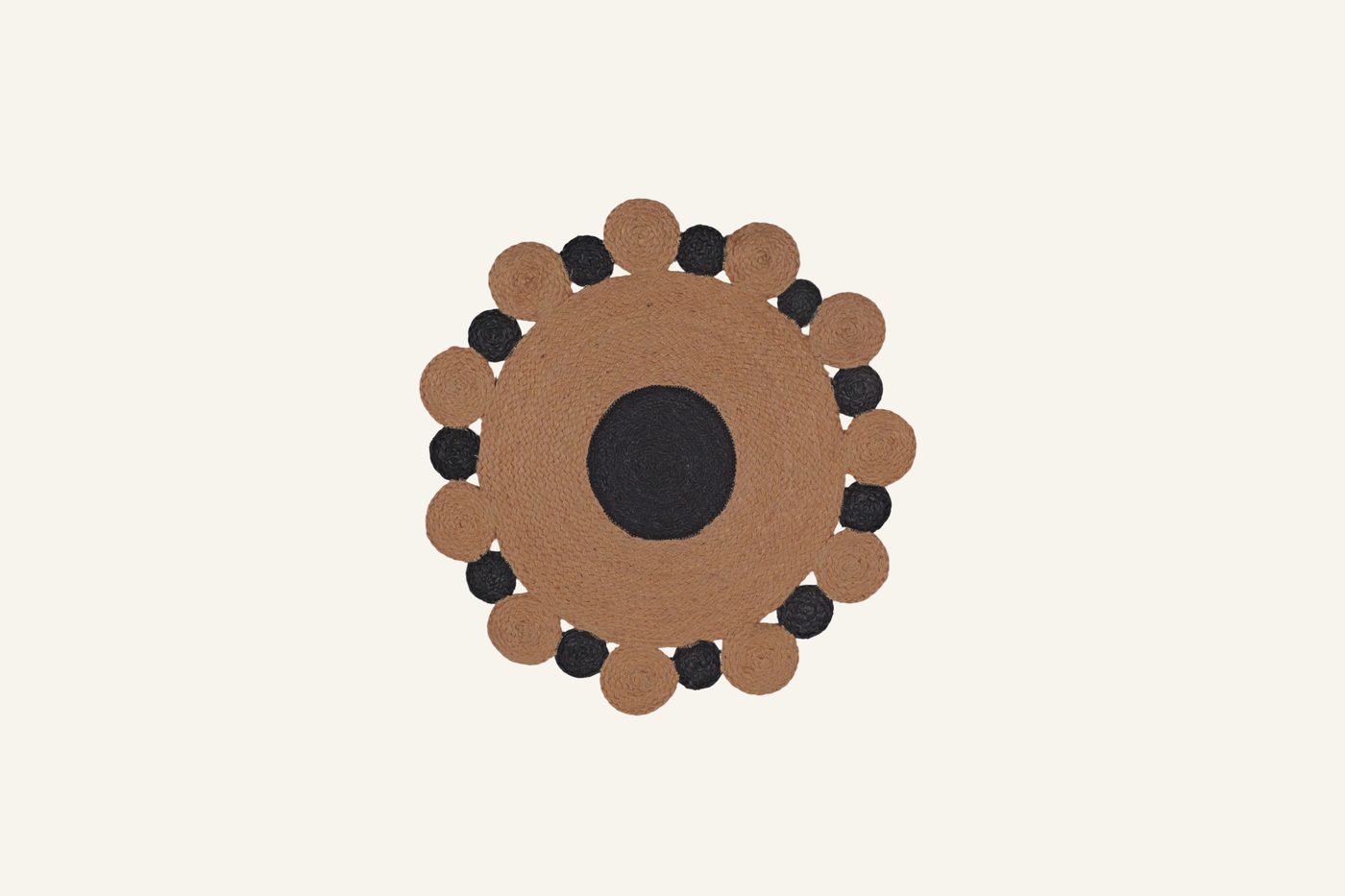 Onyx Pom-Pom Halo Rug by Indi Roots