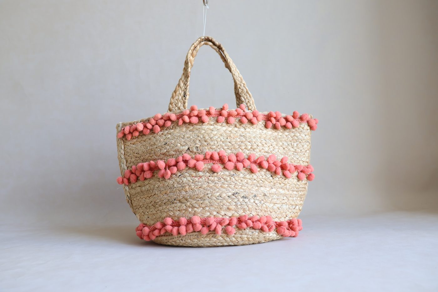Blush Pom Mini Tote by Indi Roots