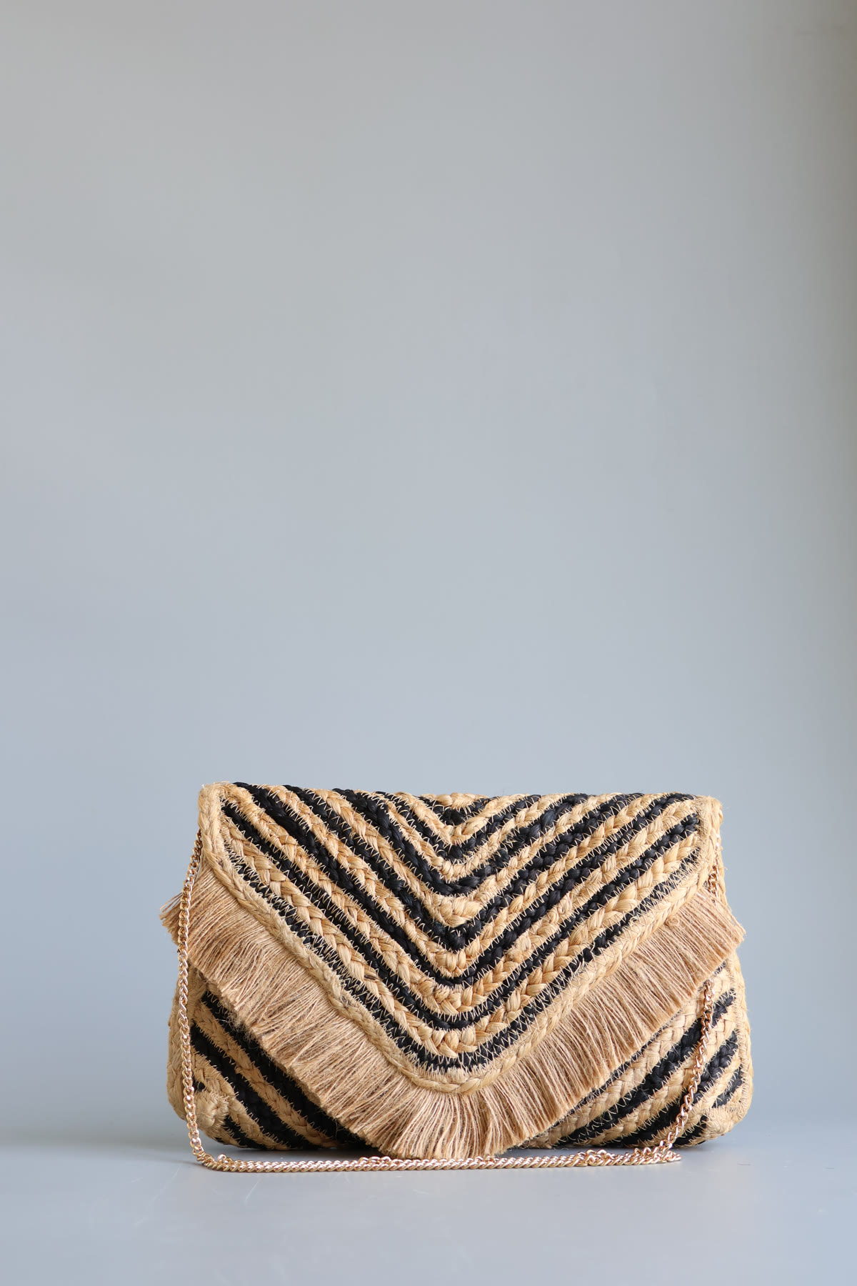 Fringe Chevron Envelope Clutch by Indi Roots