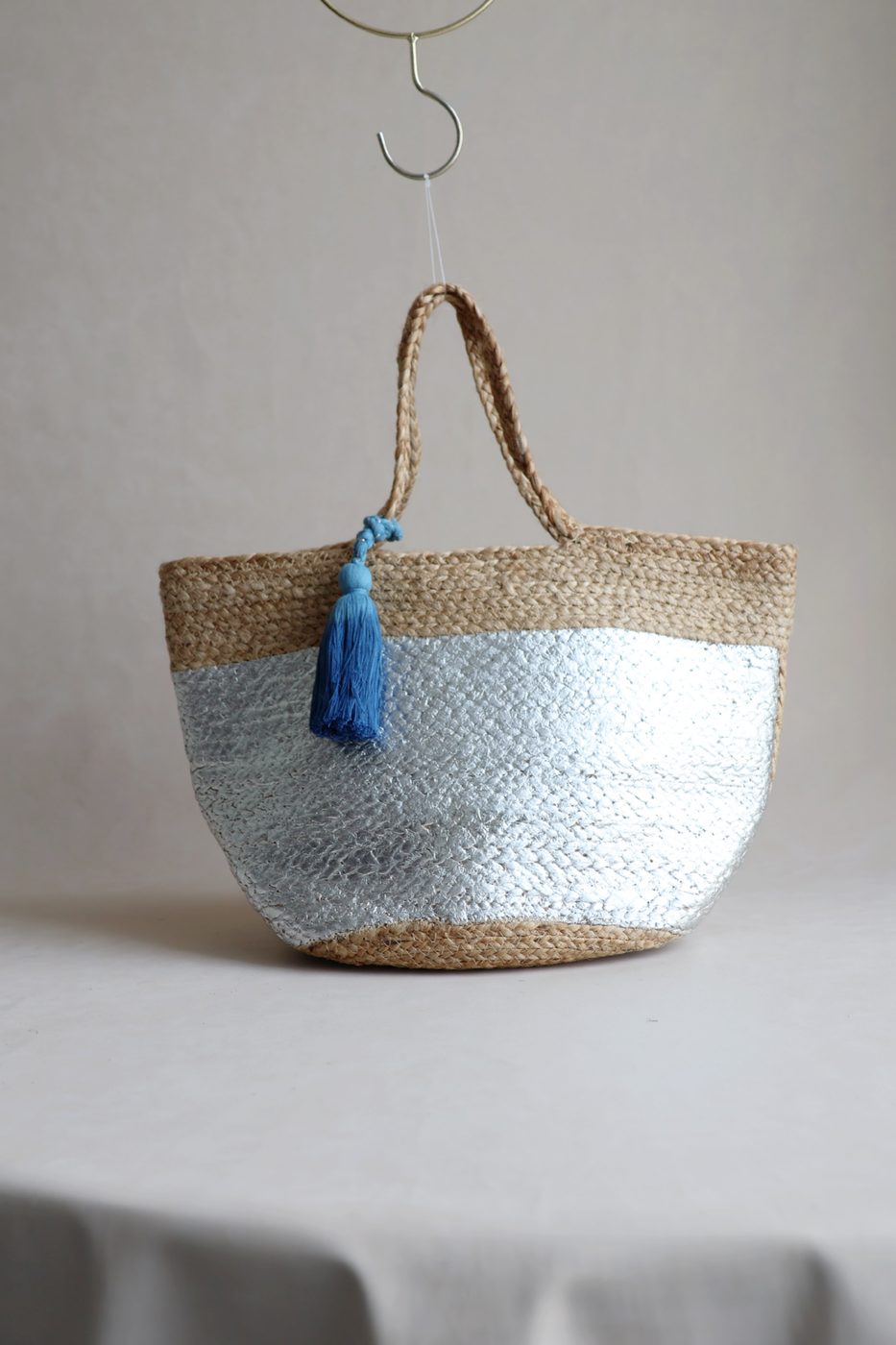 Metallic Ring-Handle Mini Tote by Indi Roots