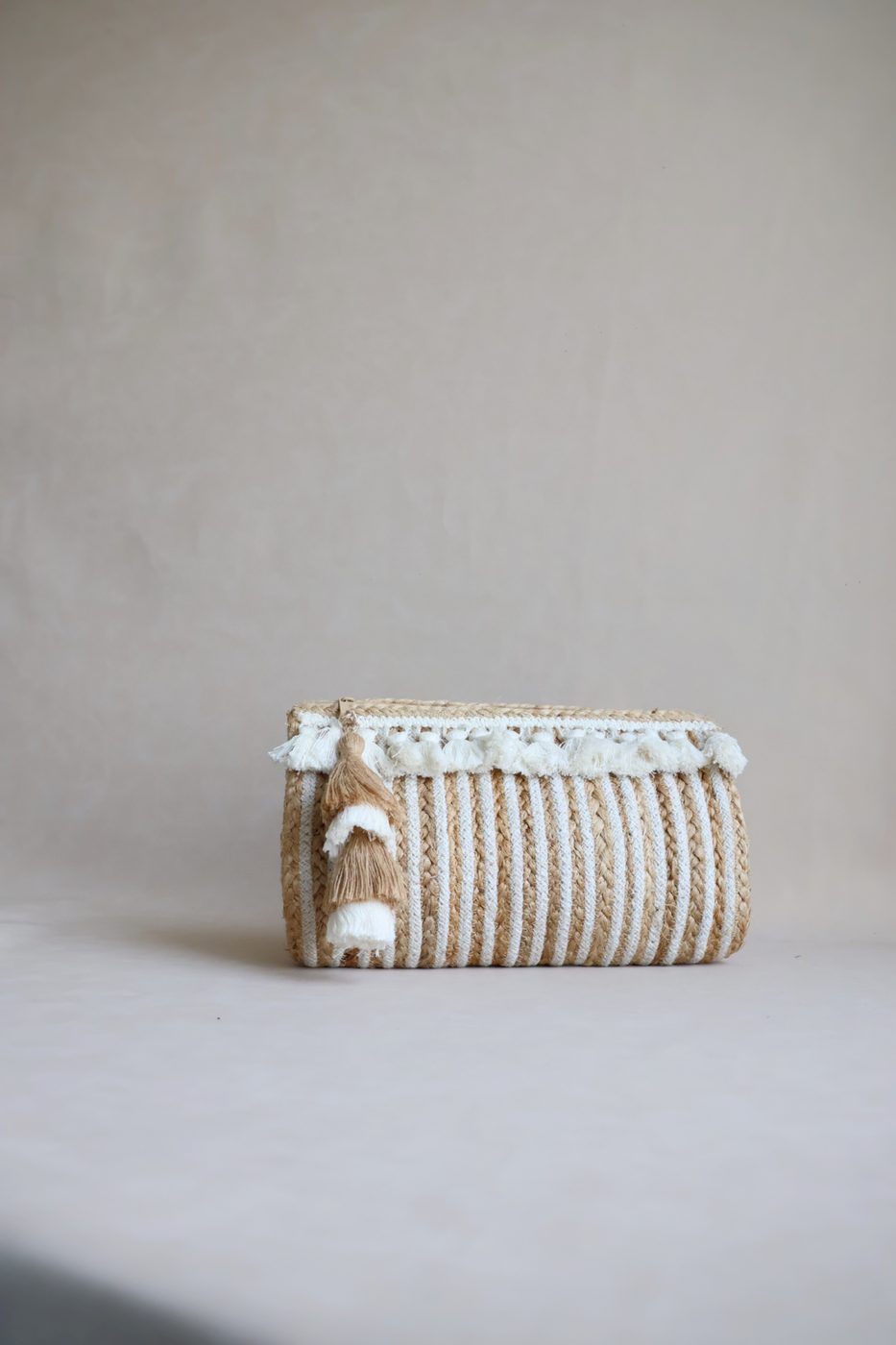 Pom-Pom Stripe Clutch by Indi Roots