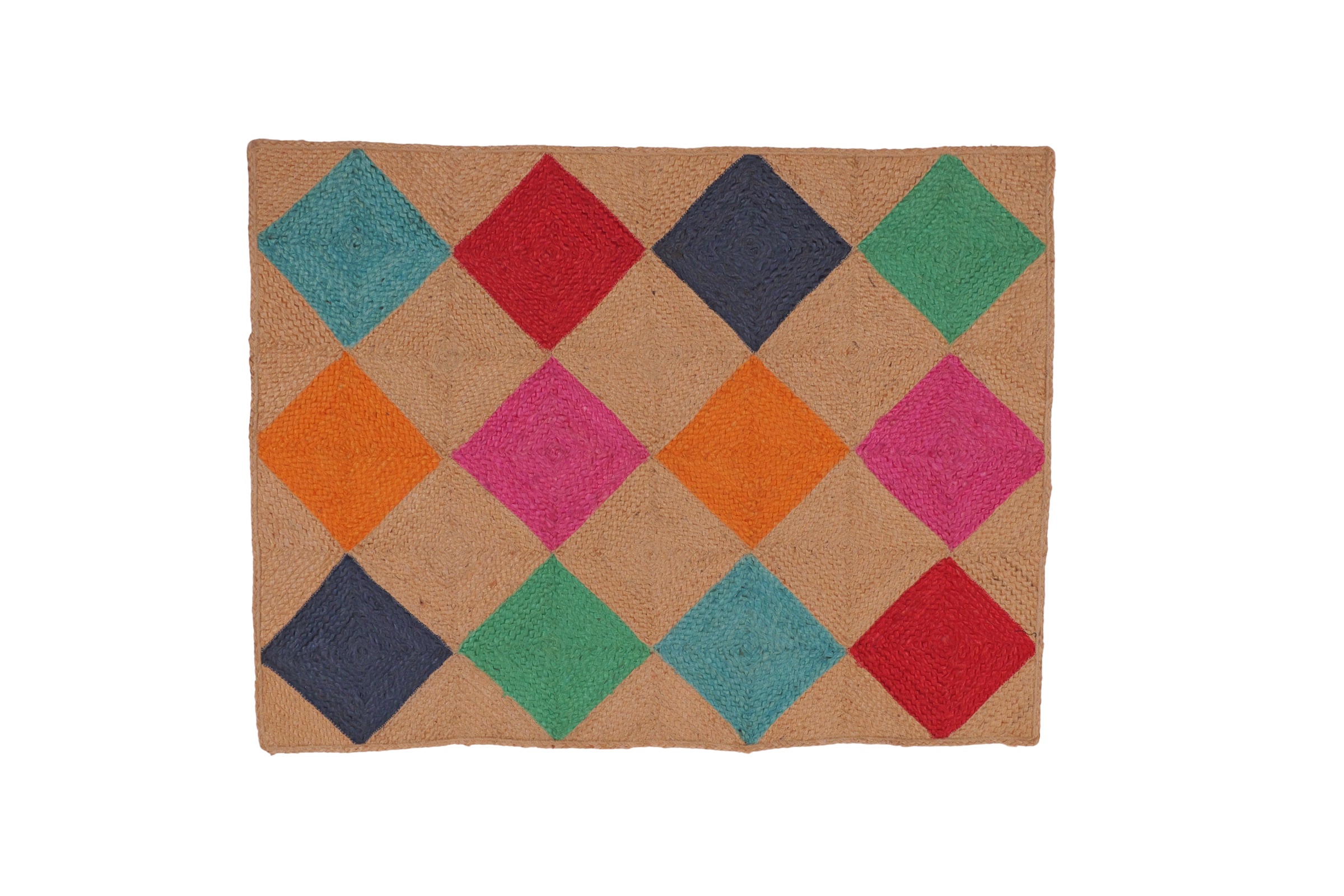 The original colorful diamond jute carpet